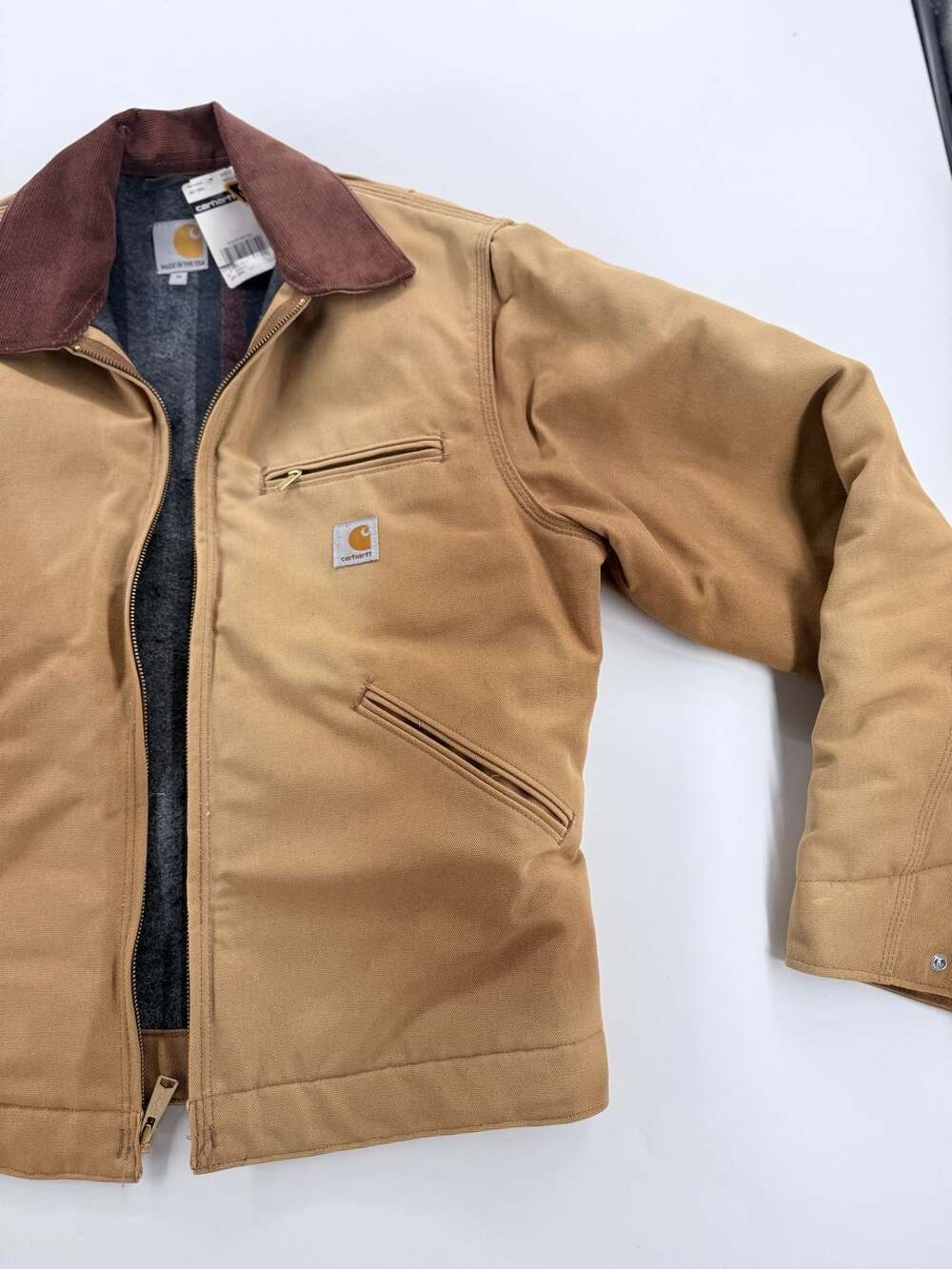 NWT Carhartt J01 BRN Blanket Lined Detroit Jacket Size Medium Regular - Picture 3 of 14